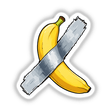 Banana Duct Tape Art featuring a banana creatively wrapped in tape, available as unique stickers or digital artwork, reflecting Decal Venue's collection of distinctive and quirky designs.