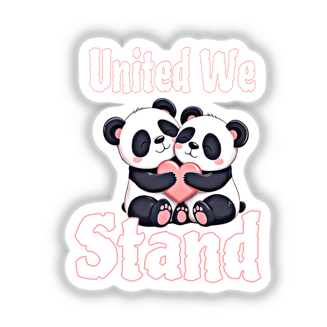 Cute bears illustration featuring two pandas hugging, available as stickers or digital artwork. Ideal for adorning personal items or creating charming digital decor from Decal Venue's unique collection.