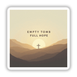 Empty Tomb, Full Hope - Christian Easter Sticker or Clipart depicts a cross on a hill, symbolizing resurrection. Available as stickers or digital artwork, perfect for Easter-themed projects or decorations.