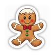 Gingerbread Man Envelope Seal Stickers – Sweet Holiday Decoration for Cards & Gifts: Cartoon gingerbread man clipart ideal for sealing envelopes and adding festive cheer to holiday cards and presents.