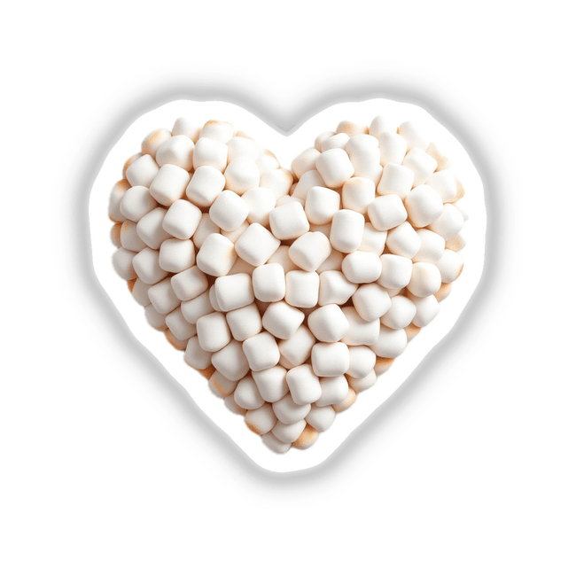 Marshmallow Heart: Heart-shaped marshmallows available as unique stickers or digital artwork, embodying Decal Venue's charm of distinctive design in food-themed visuals.