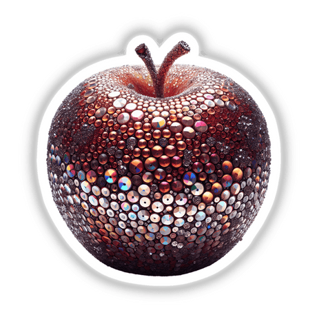 Close-up of Sparkling Apple Sequin Art showcasing intricate sequin details, available as stickers or digital artwork.