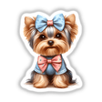 Adorable Yorkshire Terrier with bows in Sitting Pretty Digital Artwork