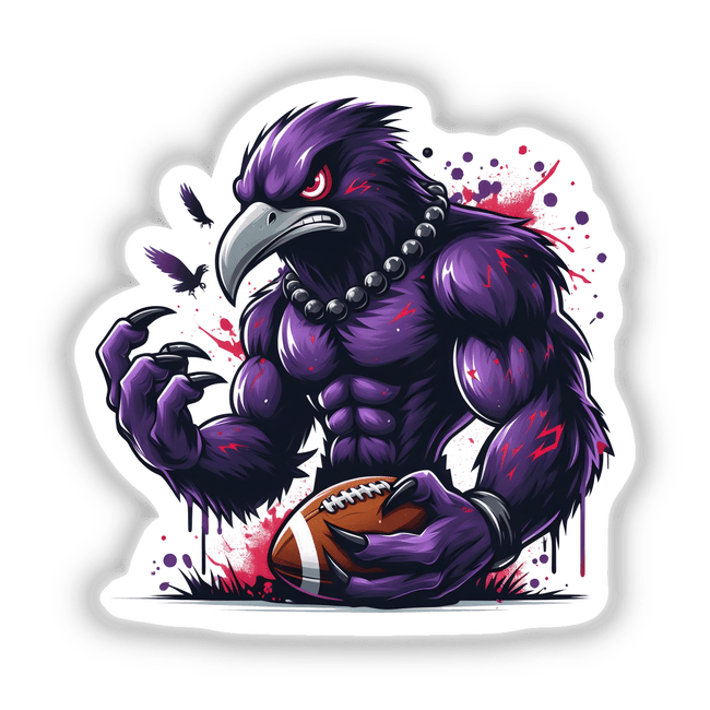 Purple Raven Bird Football Art - Decal Venue