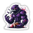 Purple Raven Bird with Football Splatter: Cartoon illustration of a purple bird clutching a football, available as stickers or digital artwork.