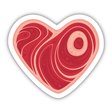 Heart-shaped 'Meat Heart' sticker, featuring intricate swirly patterns. Available as a single sticker or in a pack from Decal Venue, known for unique stickers and digital art.