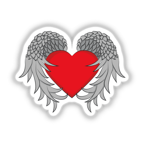 Retro Feather Heart