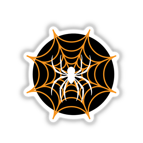 Spiderweb artwork featuring a detailed spider in a symmetrical web, available as stickers or digital artwork from Decal Venue.