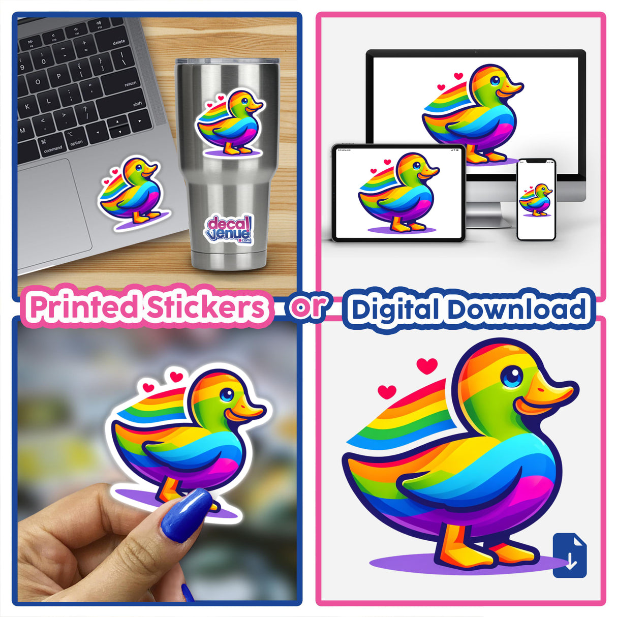 Duck Colorful Rainbow Pride