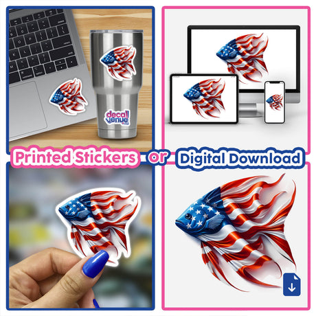 Patriotic Flagfish American Flag Stars Stripes