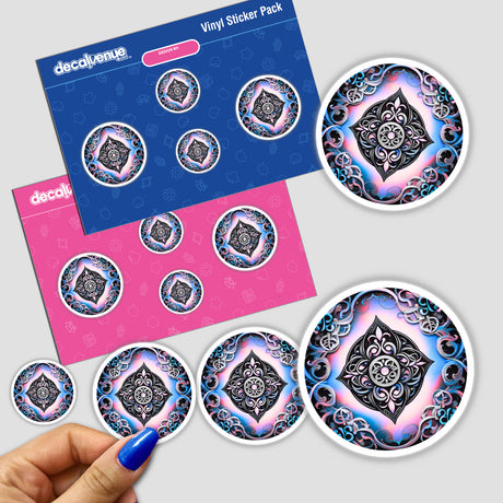 Shield of Knowledge sticker featuring intricate circular patterns, available at Decal Venue. Perfect for those seeking unique designs in both sticker and digital artwork formats.