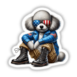 Patriotic Poodle Puppy in Aviator Sunglasses and Boots, Digital Art