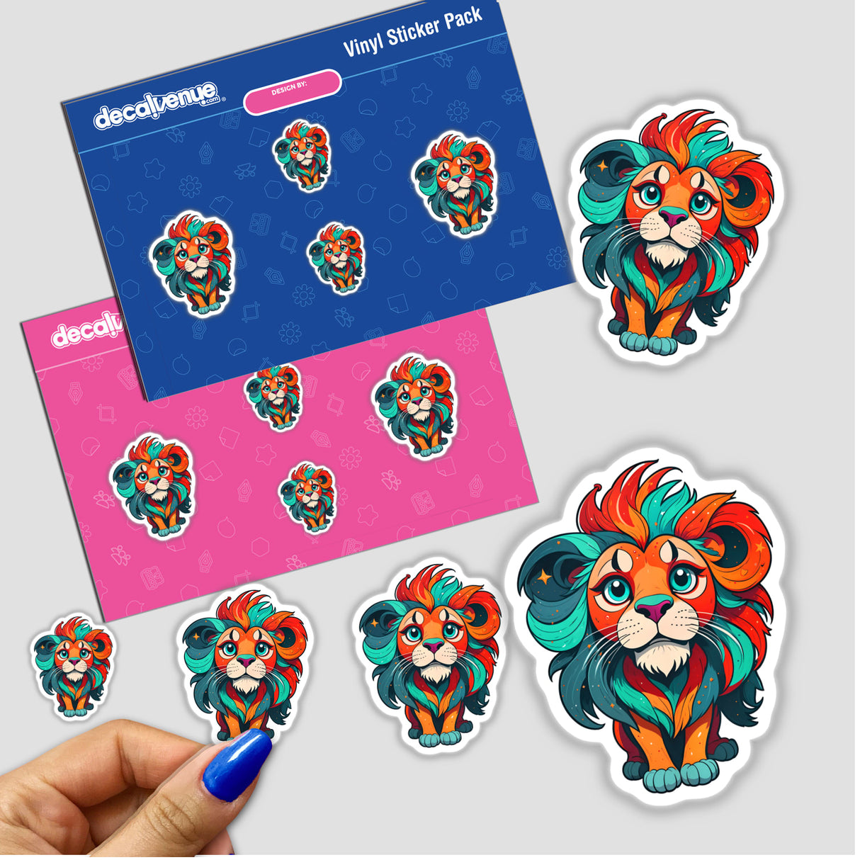 A Cute Little Lion sticker featuring a cartoon lion design, available as both a sticker and digital artwork, showcasing Decal Venue's unique style.