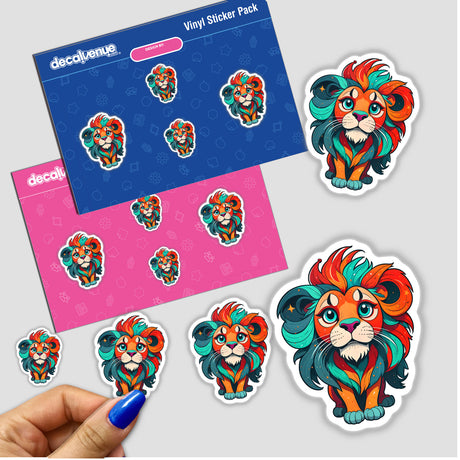 A Cute Little Lion sticker featuring a cartoon lion design, available as both a sticker and digital artwork, showcasing Decal Venue's unique style.