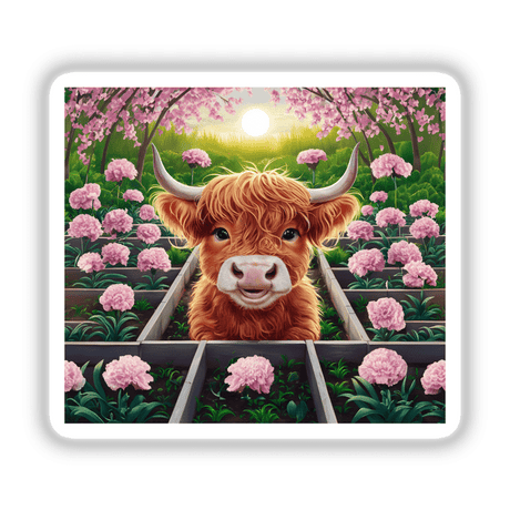 Highland Cow Carnation Garden