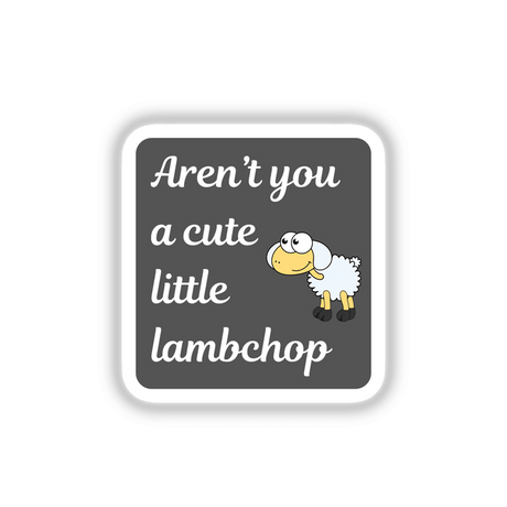 Cute little Lampchop cartoon sheep with big eyes and black shoes, available as stickers or digital artwork, capturing the whimsical charm of Decal Venue's unique collection.