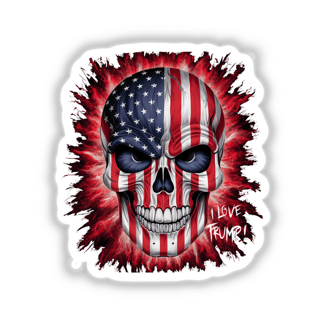 I love Trump American Flag Skull – Decal Venue