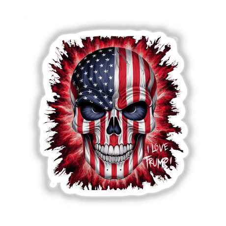 American flag skull graphic digital artwork