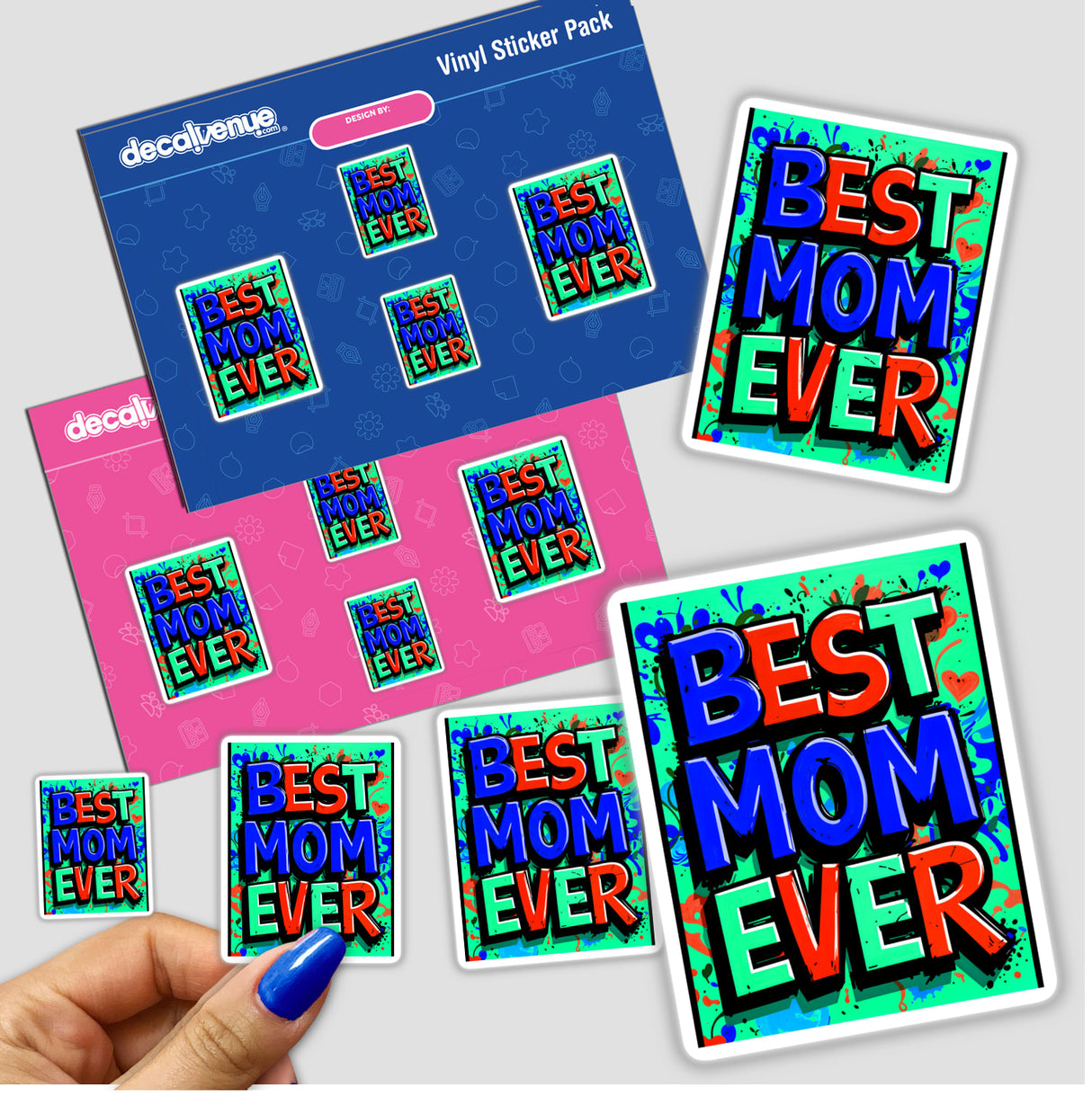 Best Mom Ever sticker, featuring vibrant graphic design and text, available as a sticker or digital artwork, showcasing Decal Venue's unique style.