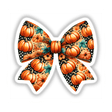 Pumpkin Pattern Coquette Bow featuring an intricate design of pumpkins. Available as stickers or digital artwork from Decal Venue.