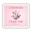 Gold Breast Cancer Series 16 sticker or digital artwork featuring a butterfly and an anchor within a pink square.