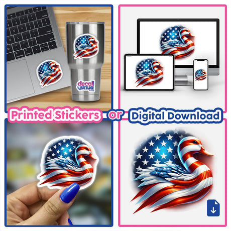 Patriotic Duck American Flag Stars Stripes