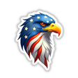 Cartoon eagle adorned with stars, embodying A Cool American Flag Eagle design, available as stickers or digital artwork.