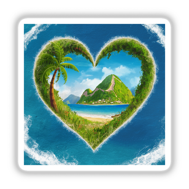 Tropical Heart Island Stickers & Digital Art | Visual Vibes – Decal Venue