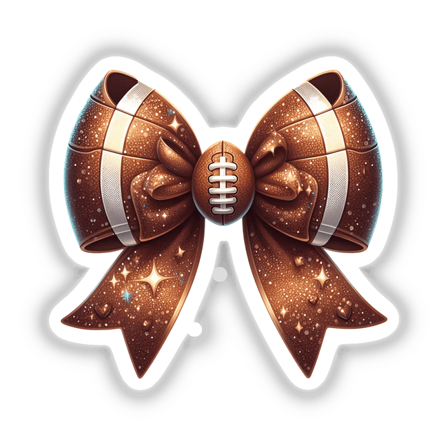 Football Coquette Bow featuring a football and bow design, available as unique stickers or digital artwork from Decal Venue.