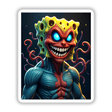 Alien Mutant Superhero Villain cartoon character with large mouth and tentacles, available as stickers or digital artwork, showcasing glowing eyes and muscular features.