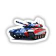 A Cool American Flag Army Tank design, showcasing a tank with stars and stripes, available as stickers or digital artwork from Decal Venue's unique collection.