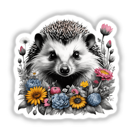 Hedgehog Portrait Floral Accents PA31