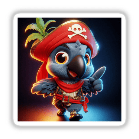 a cartoon bird with a pirate hat and eye patch