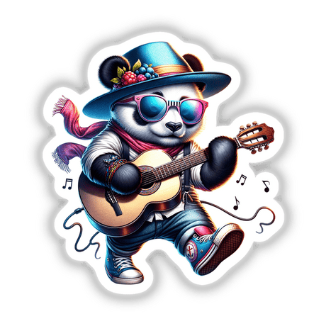 Fashionable Panda Playing Guitar