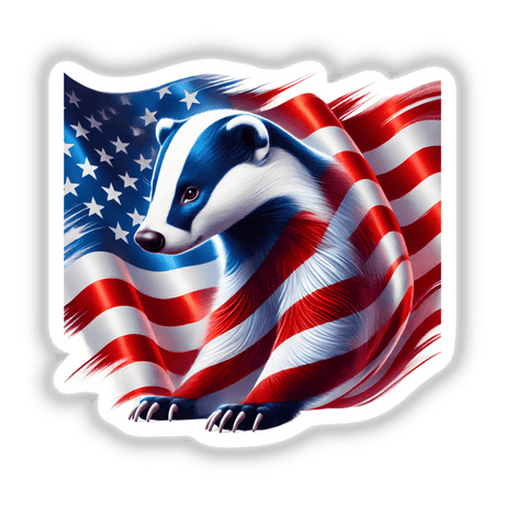 Patriotic Badger American Flag Stars Stripes