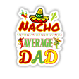 Cinco de Mayo Dad design featuring cartoon chili pepper with maracas and a cactus playing guitar, available as vibrant stickers or digital artwork from Decal Venue.