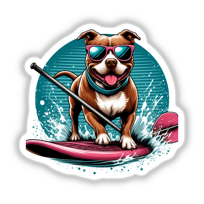 Paddle Board Pitbull Dog