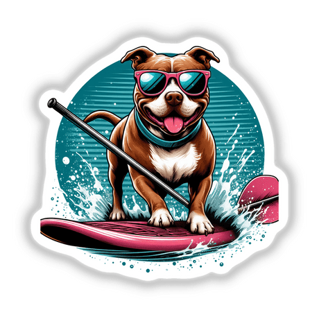 Paddle Board Pitbull Dog