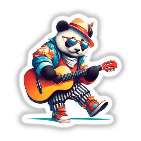 Trendy Panda Playing Guitar