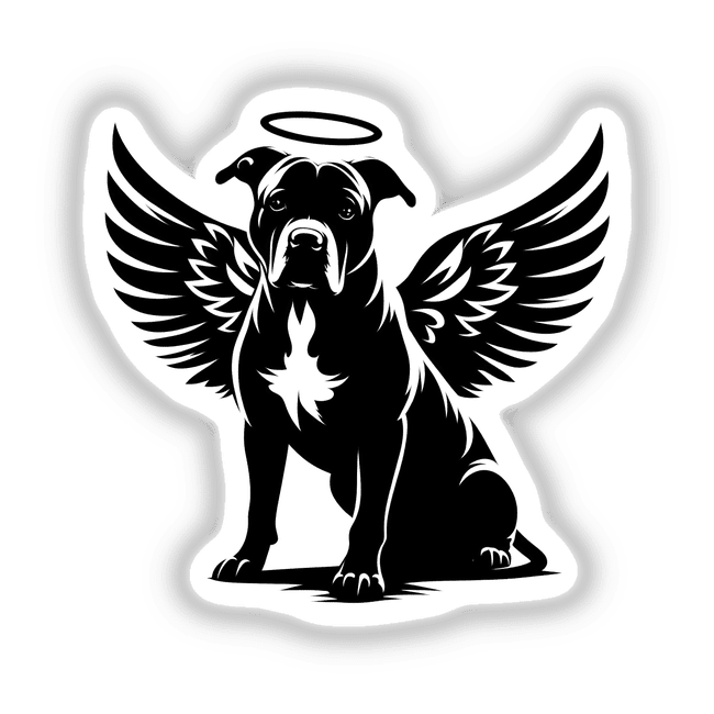 Silhouette Angel w/Wings Pitbull Dog – Decal Venue