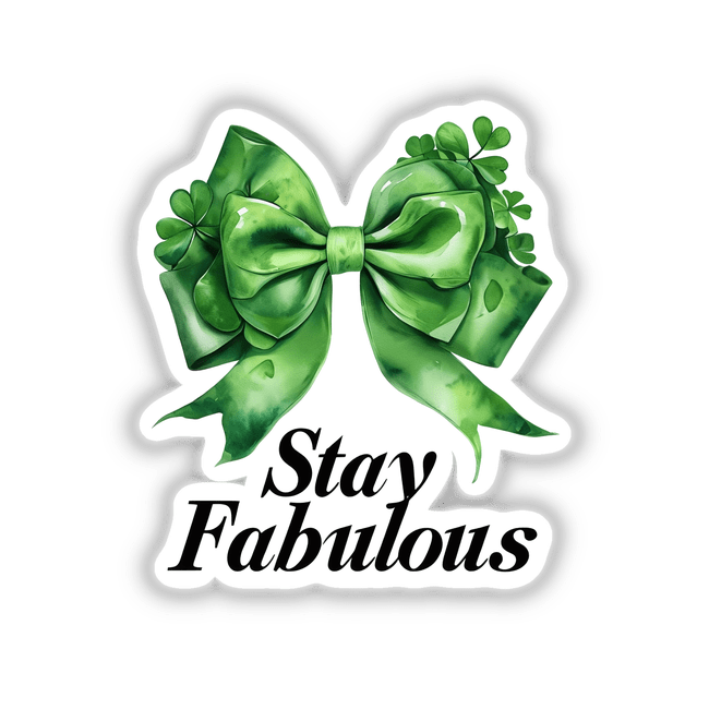 Stay Fabulous Watercolor Coquette Clover Bow