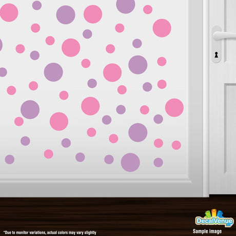 Pink / Lilac Polka Dot Circles Wall Decals by Decal Venue Decal Venue