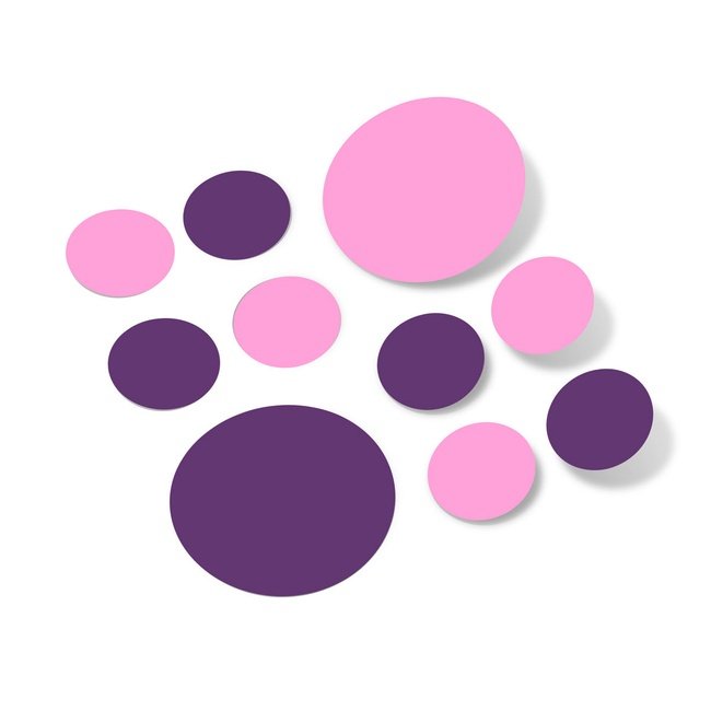 Pink / Purple Polka Dot Circles Wall Decals by Decal Venue Decal Venue