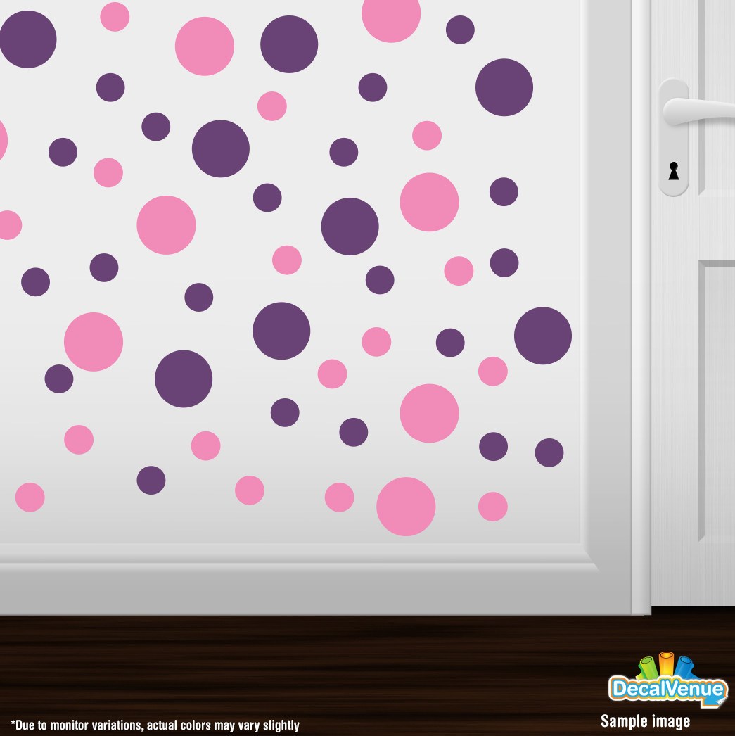 Pink / Purple Polka Dot Circles Wall Decals by Decal Venue Decal Venue