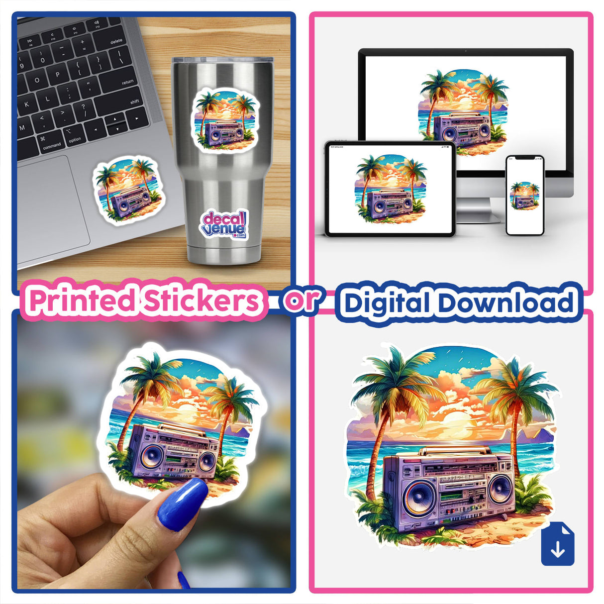 Beach Boombox Stickers & Digital Art | ArtMix | Decal Venue