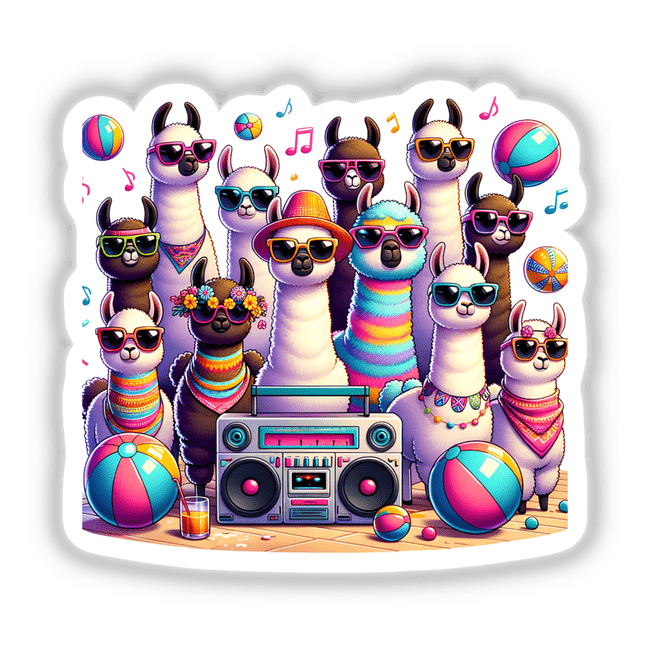 Llama Beach Party Sunglasses Boombox