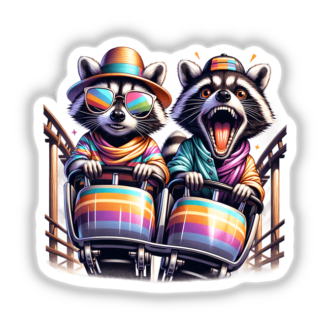 Raccoons Roller Coaster Art by Decal Venue