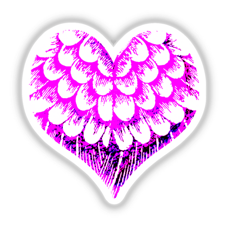 heart_13: A pink heart adorned with white wings, available as a unique sticker or digital artwork from Decal Venue, known for its distinctive vinyl stickers and creative digital designs.