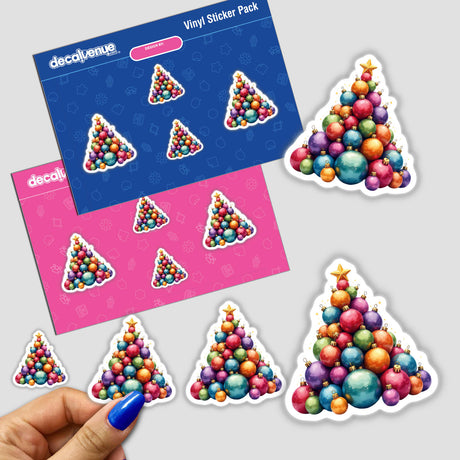 Watercolor Ball Ornament Christmas Tree sticker pack featuring various ball and Christmas tree designs, available as stickers or digital artwork, reflecting Decal Venue's unique artistic style.