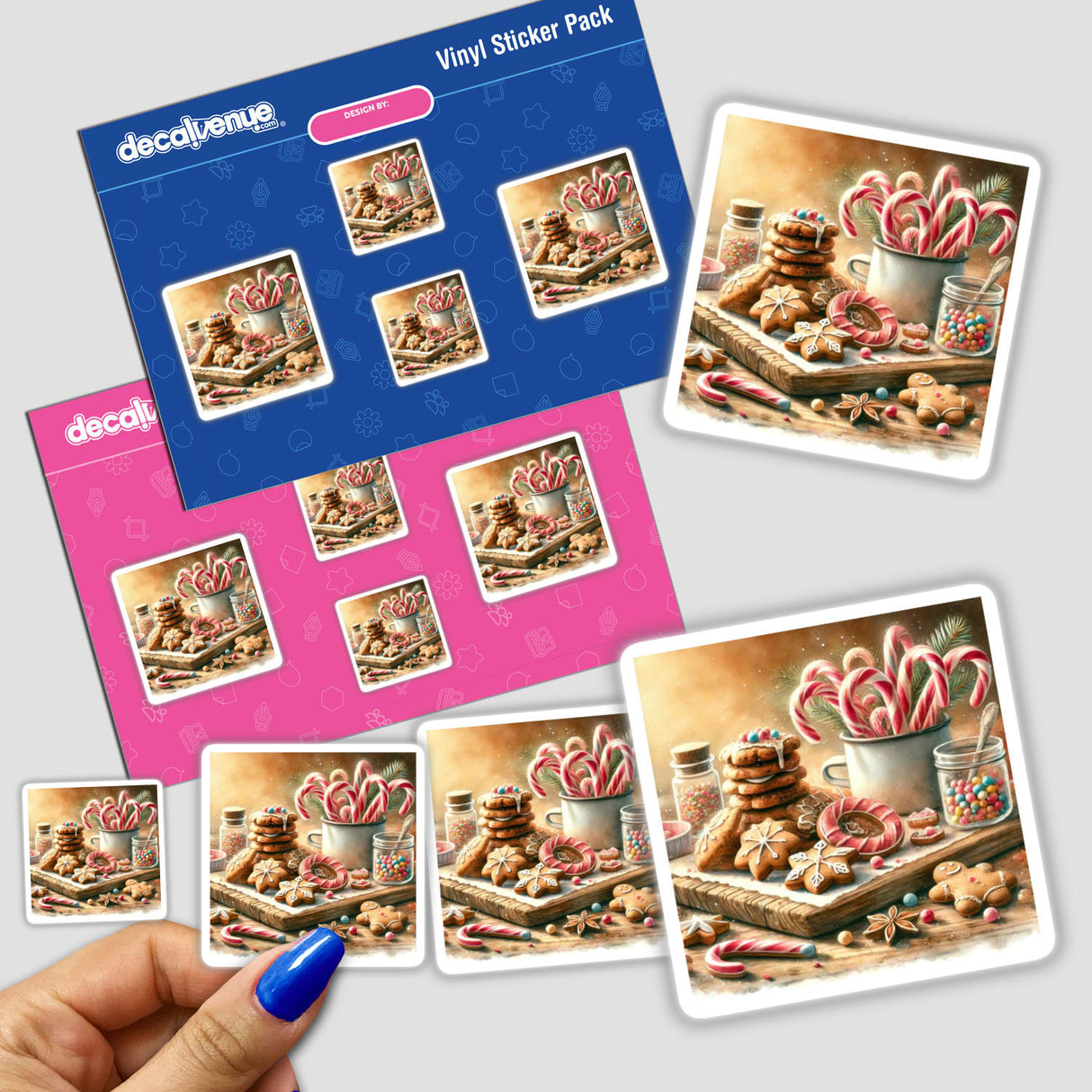 Holiday Baking - Gingerbread Cookies and Candy Canes stickers featuring images of cookies and candy canes.